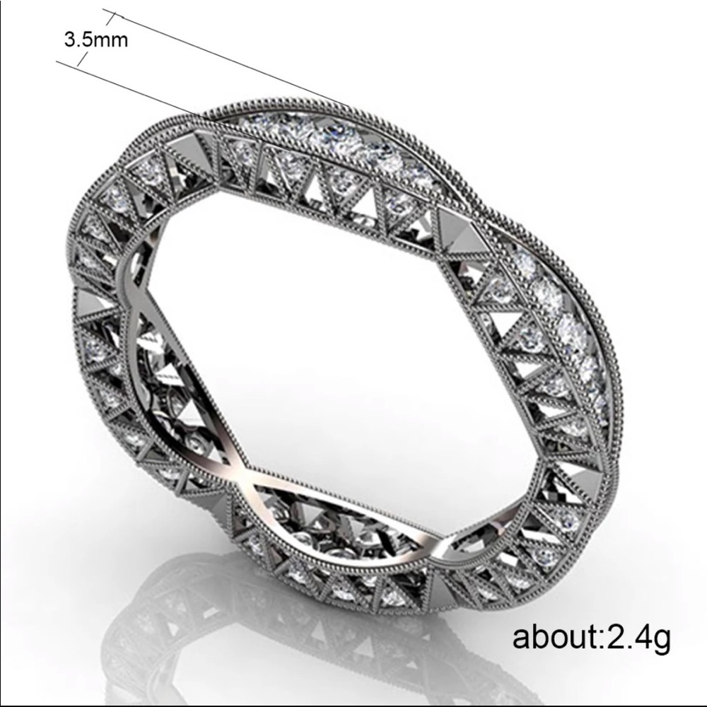 New Women’s 925 Silver Wedding Band Ring - Picture 5 of 6